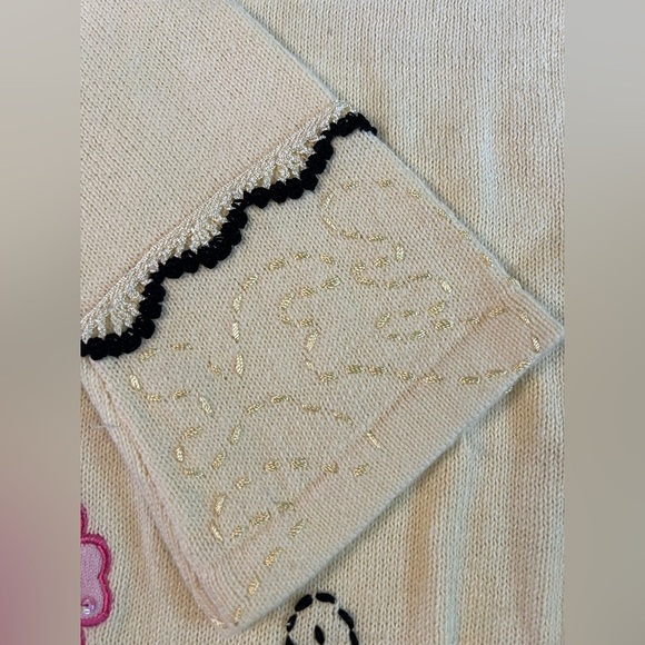 Vintage Storybook Knits Flower Sweater With‎ Beads Womens Size Small NWT B20 - Picture 5 of 9